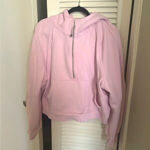 Pink Lululemon Half-Zip Oversized Scuba with Hood